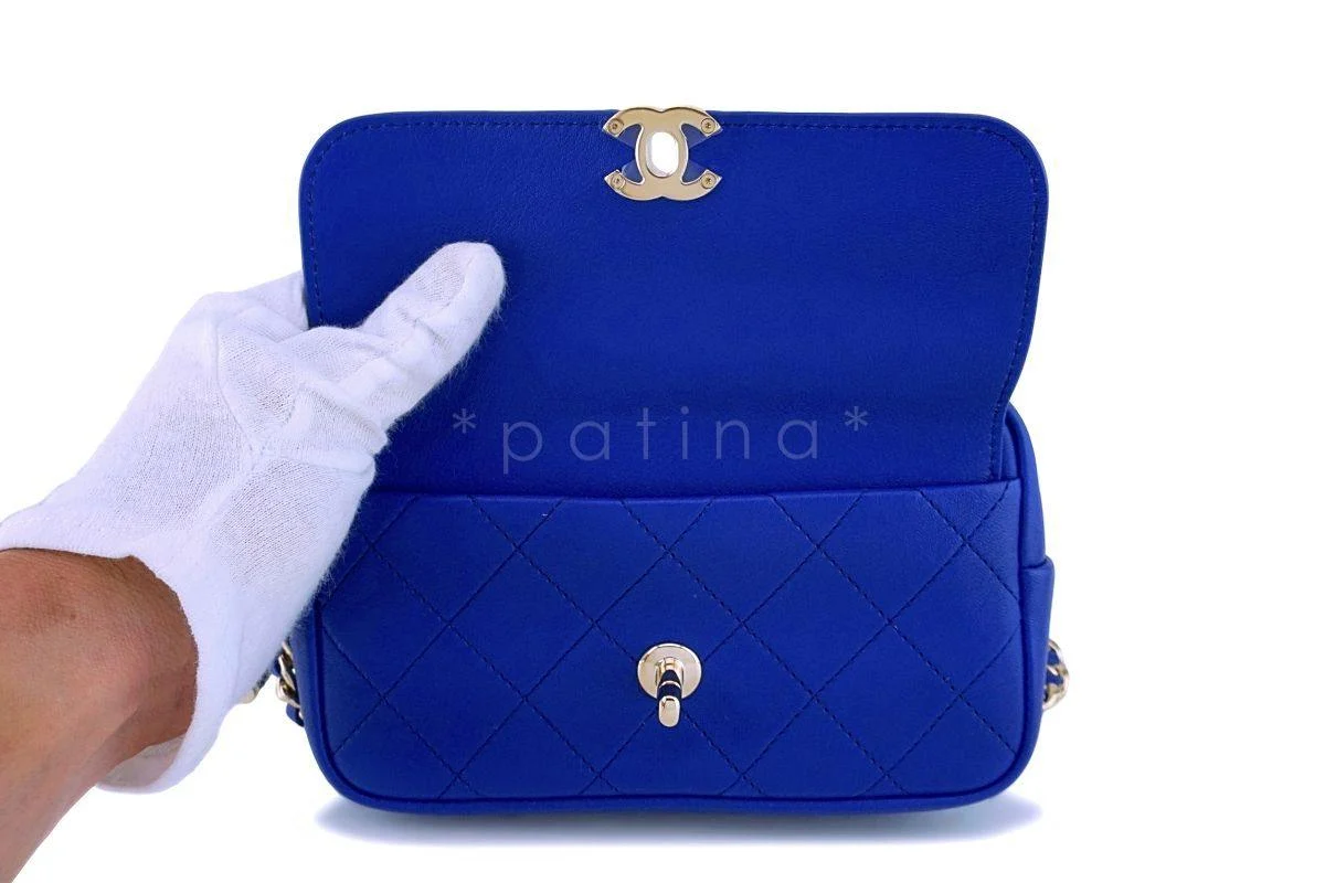 NIB 19C Chanel Electric Royal Blue Fanny Pack Waist Bum Belt Bag GHW - Image 8