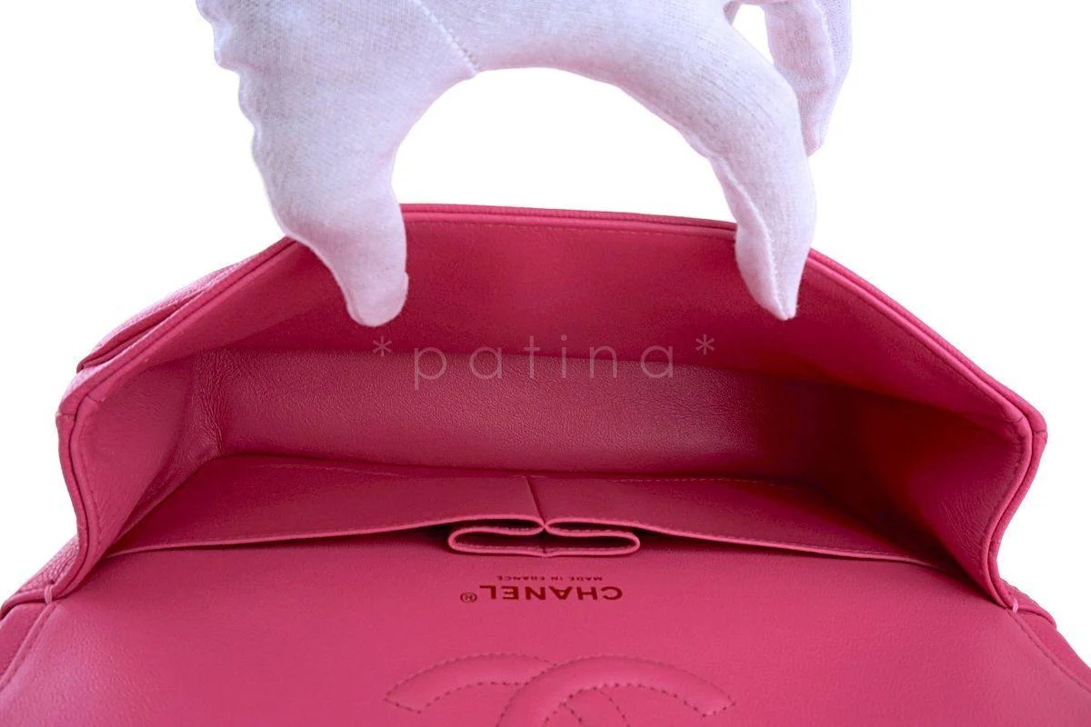 NIB 19C Chanel Pink Caviar Medium Classic Double Flap Bag GHW - Image 10