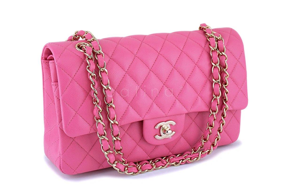 NIB 19C Chanel Pink Caviar Medium Classic Double Flap Bag GHW - Image 2