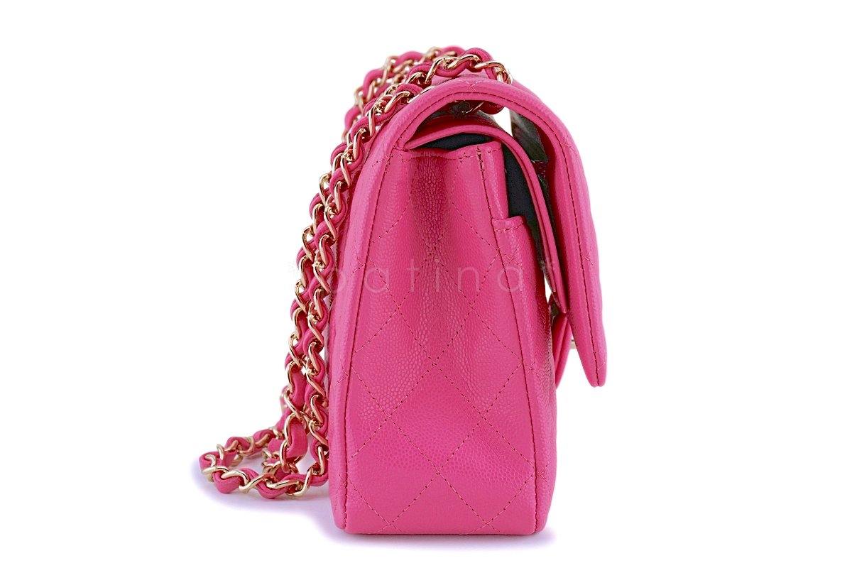 NIB 19C Chanel Pink Caviar Medium Classic Double Flap Bag GHW - Image 4