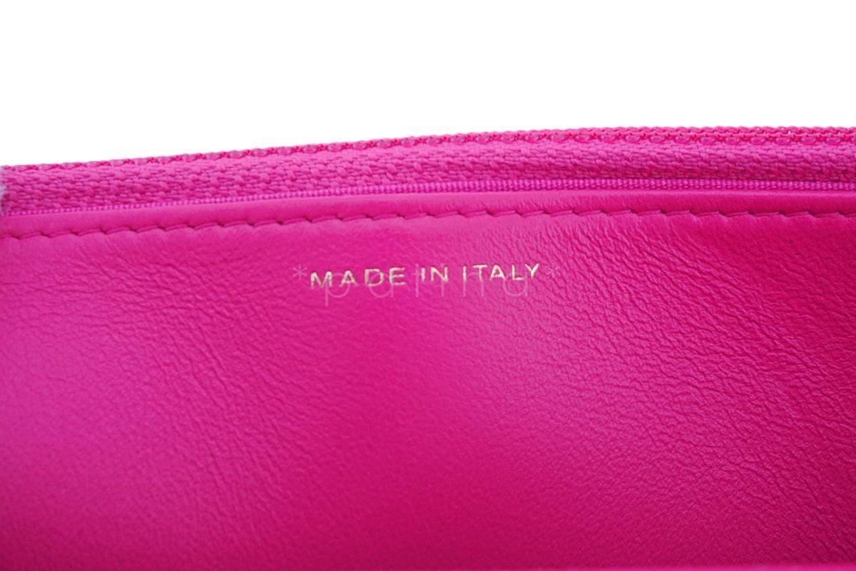 NIB 19K Chanel 19 Fuchsia Pink Tweed Wallet on Chain WOC Flap Bag - Image 10