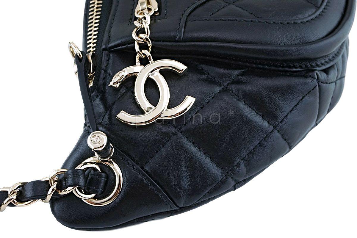NIB 19K Chanel Black Aged Calfskin Pocket Fanny Pack Waist Bag Coin Purse - Image 5