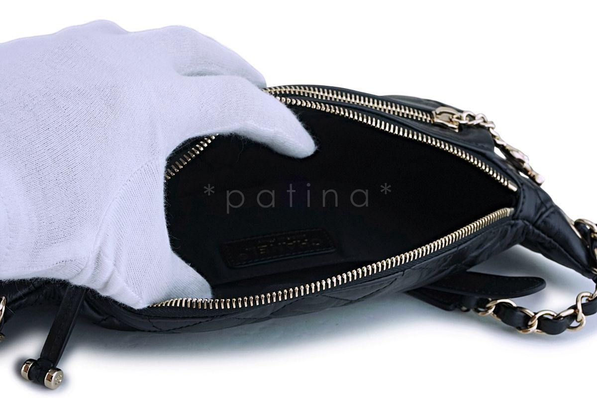 NIB 19K Chanel Black Aged Calfskin Pocket Fanny Pack Waist Bag Coin Purse - Image 6