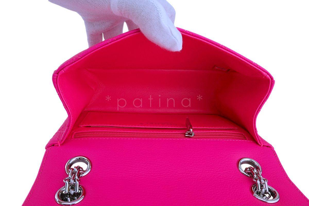 NIB 19K Chanel Fuchsia Neon Pink Goatskin 2.55 Reissue Mini Flap Bag SHW 5SM - Image 10
