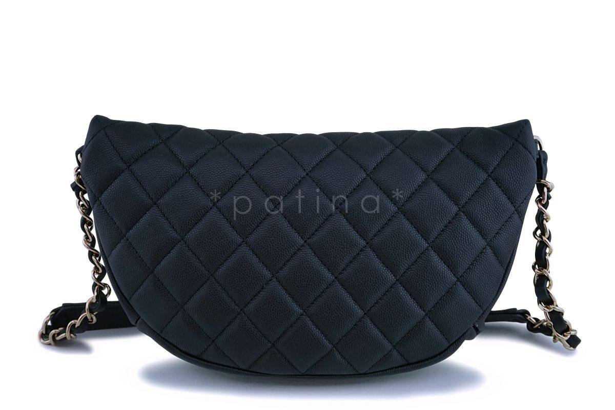NIB 19P Chanel Black Caviar Business Affinity Fanny Pack Belt Waist Bag GHW - Image 3