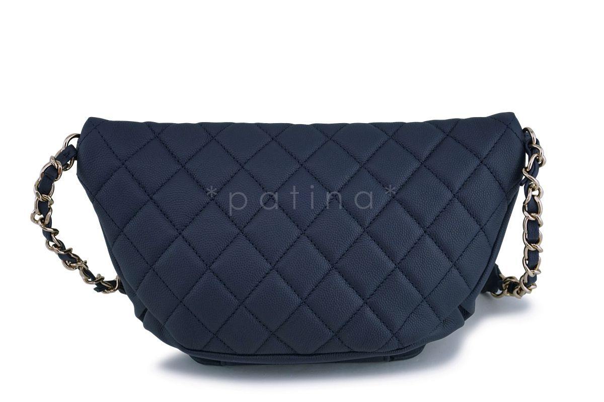 NIB 19P Chanel Blue Caviar Business Affinity Fanny Pack Waist Belt Bag GHW - Image 3