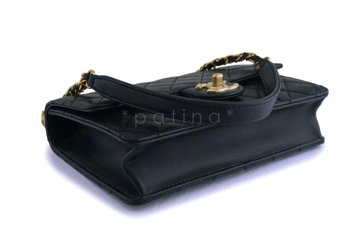 NIB 19S Chanel Black Lambskin Chic Pearls Classic Limited Mini Pearl Flap Bag GHW - Image 7