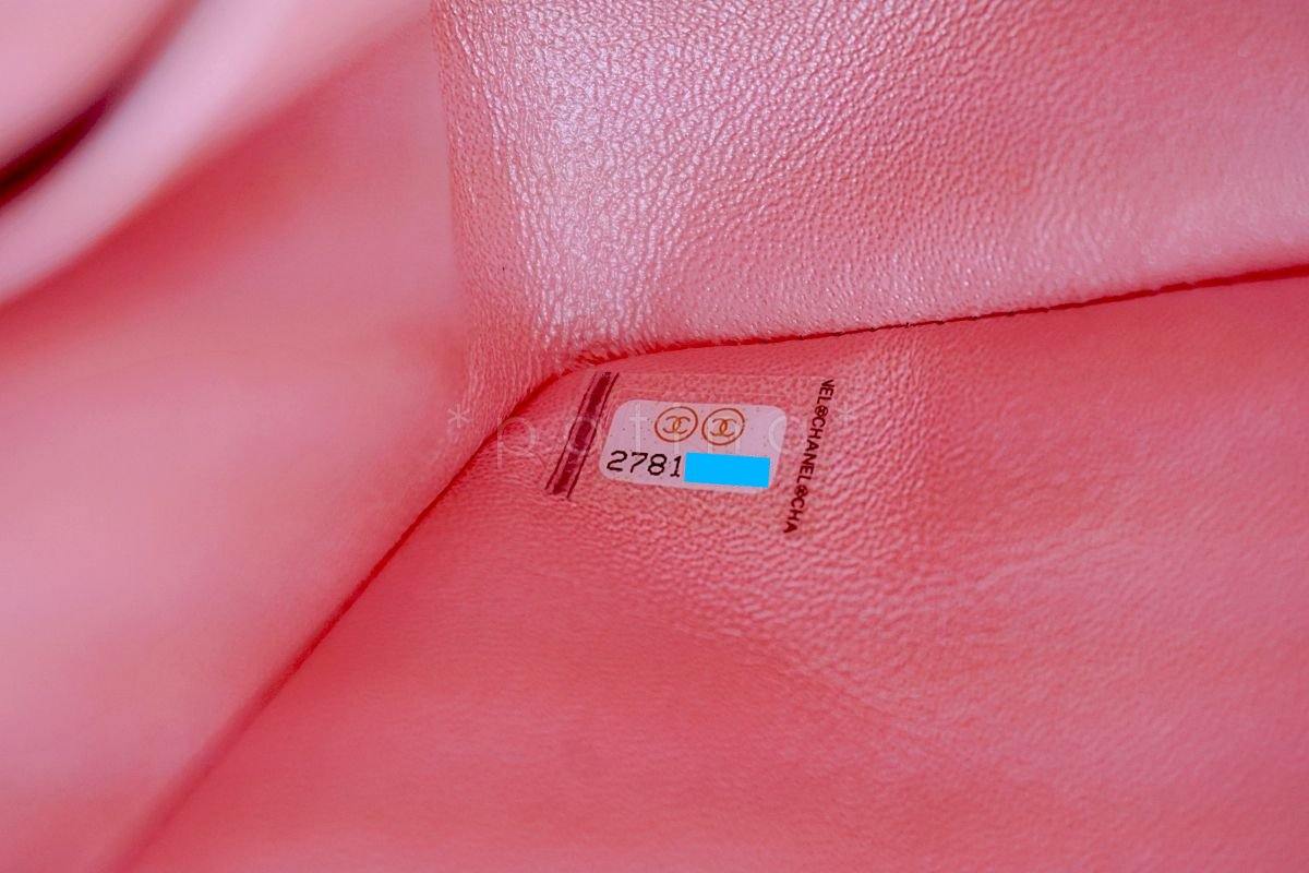 NIB 19S Chanel Iridescent Pearly Pink Caviar Medium Classic Double Flap Bag GHW - Image 12
