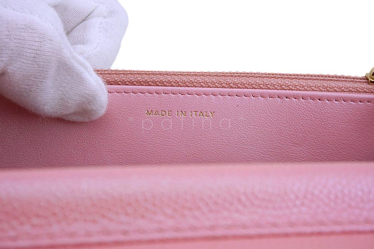 NIB 19S Chanel Iridescent Pink Pearly CC Wallet on Chain WOC Flap Bag - Image 11