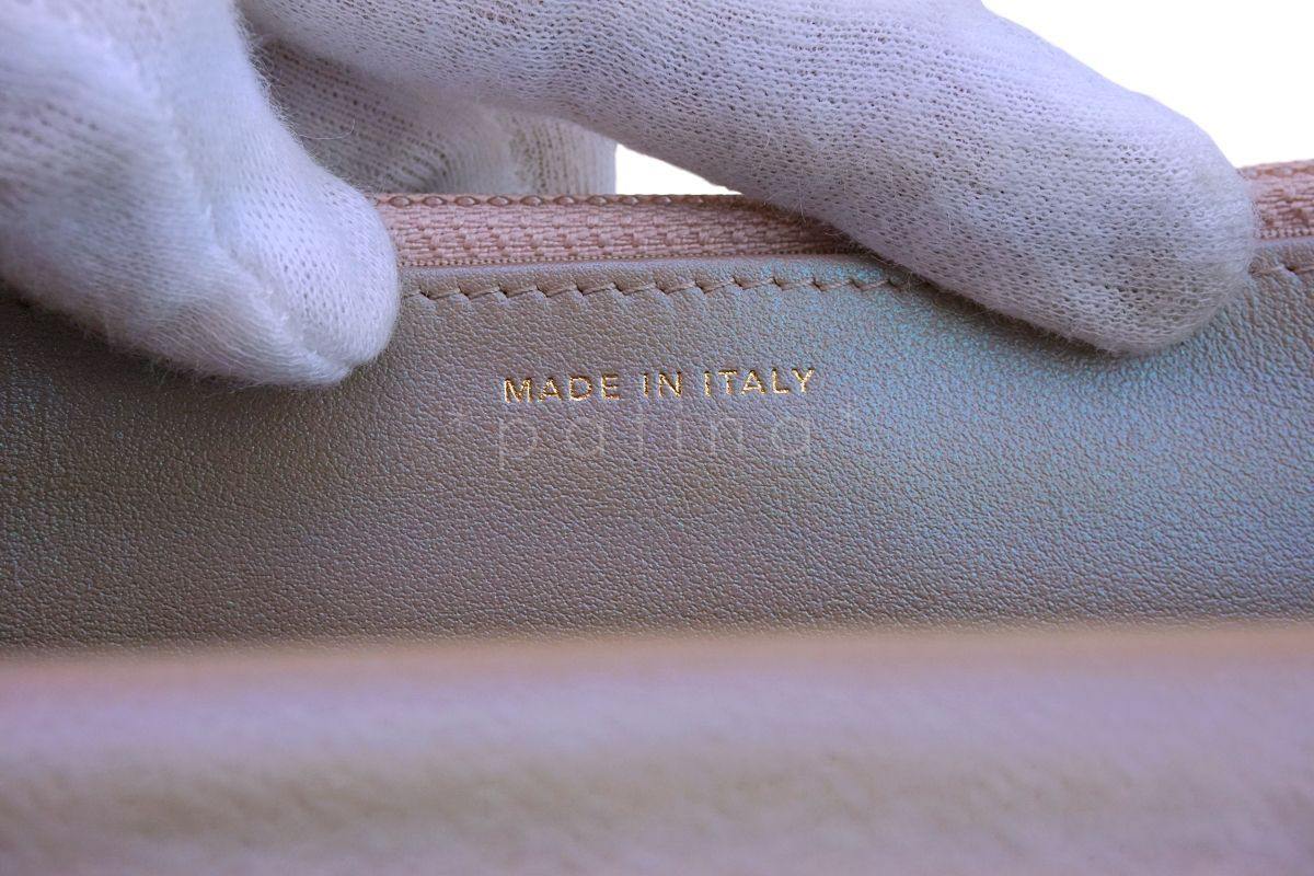 NIB 19S Chanel Iridescent Taupe Beige Rose Gold Pearly CC Wallet on Chain WOC Flap Bag - Image 10