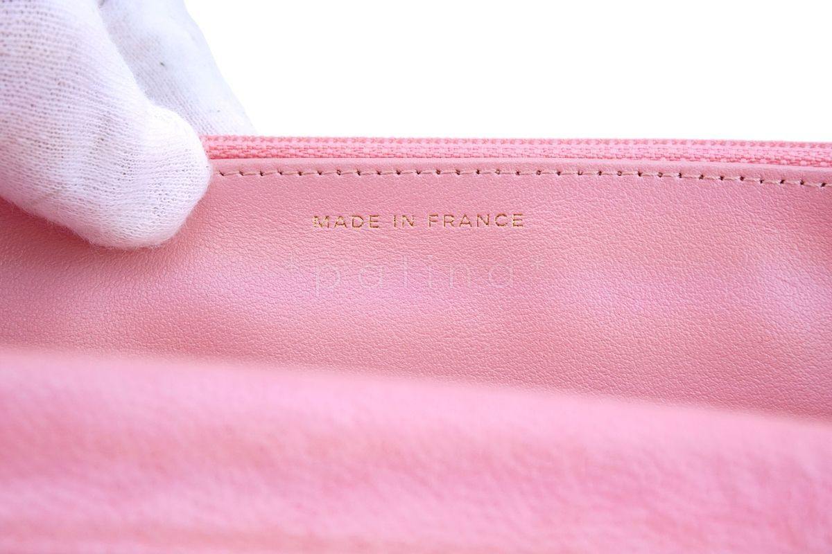NIB 19S Chanel Pearly Iridescent Pink Caviar Classic Wallet on Chain WOC Bag GHW - Image 11