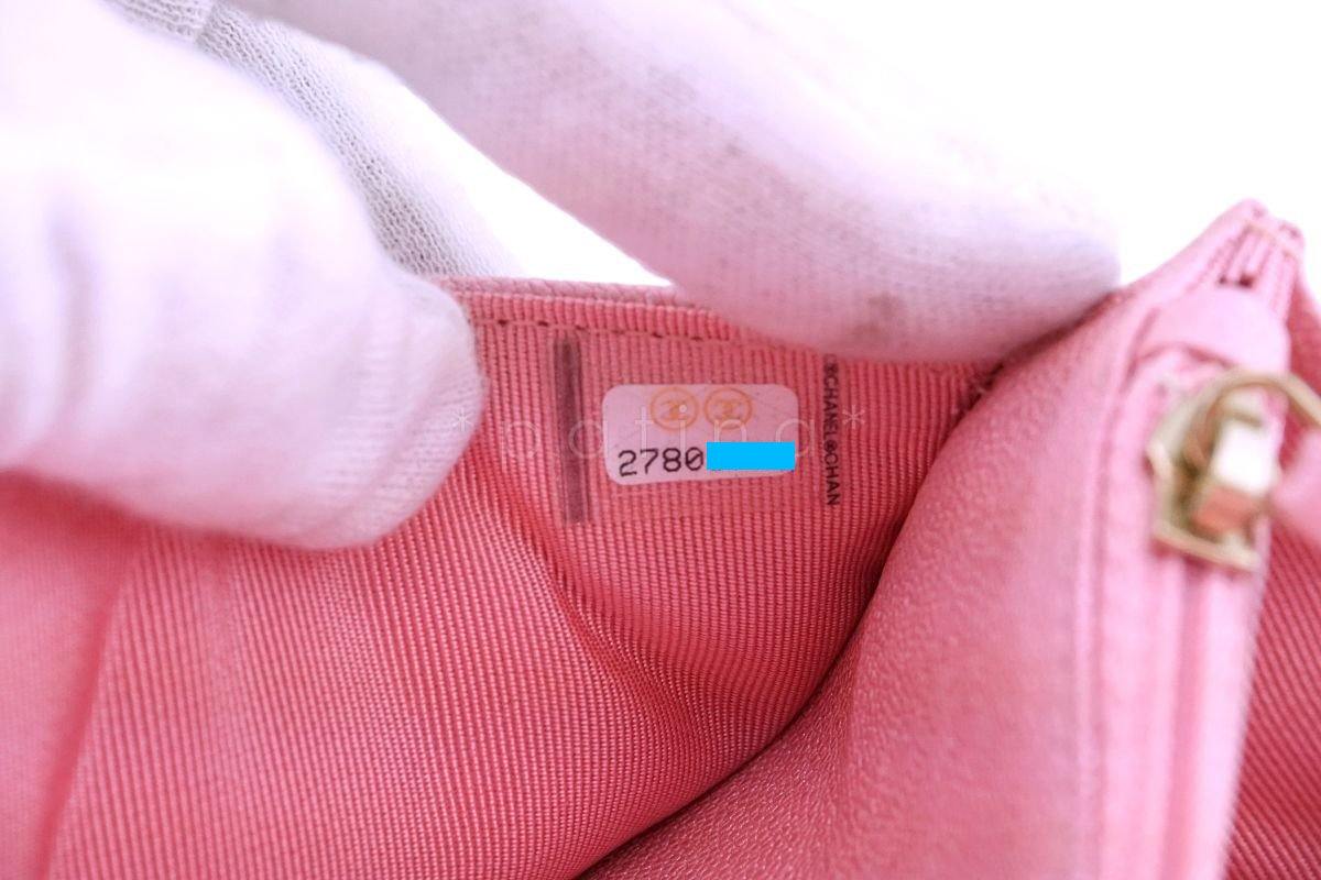 NIB 19S Chanel Pearly Iridescent Pink Caviar Classic Wallet on Chain WOC Bag GHW - Image 12