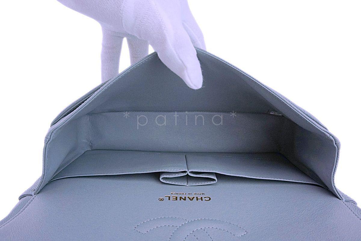 NIB 20C Chanel Gray Caviar Medium Classic Double Flap Bag Grey GHW - Image 10