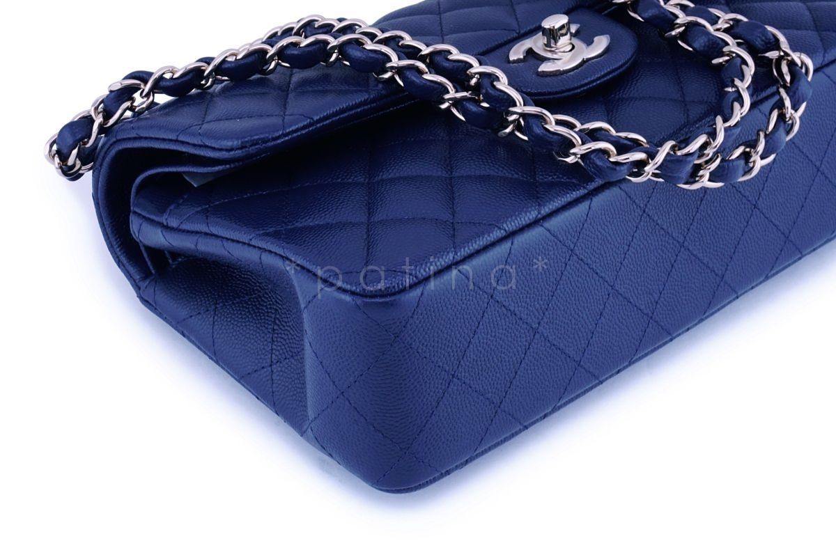 NIB 20C Chanel Navy Blue Caviar Small Classic Double Flap Bag GHW - Image 6
