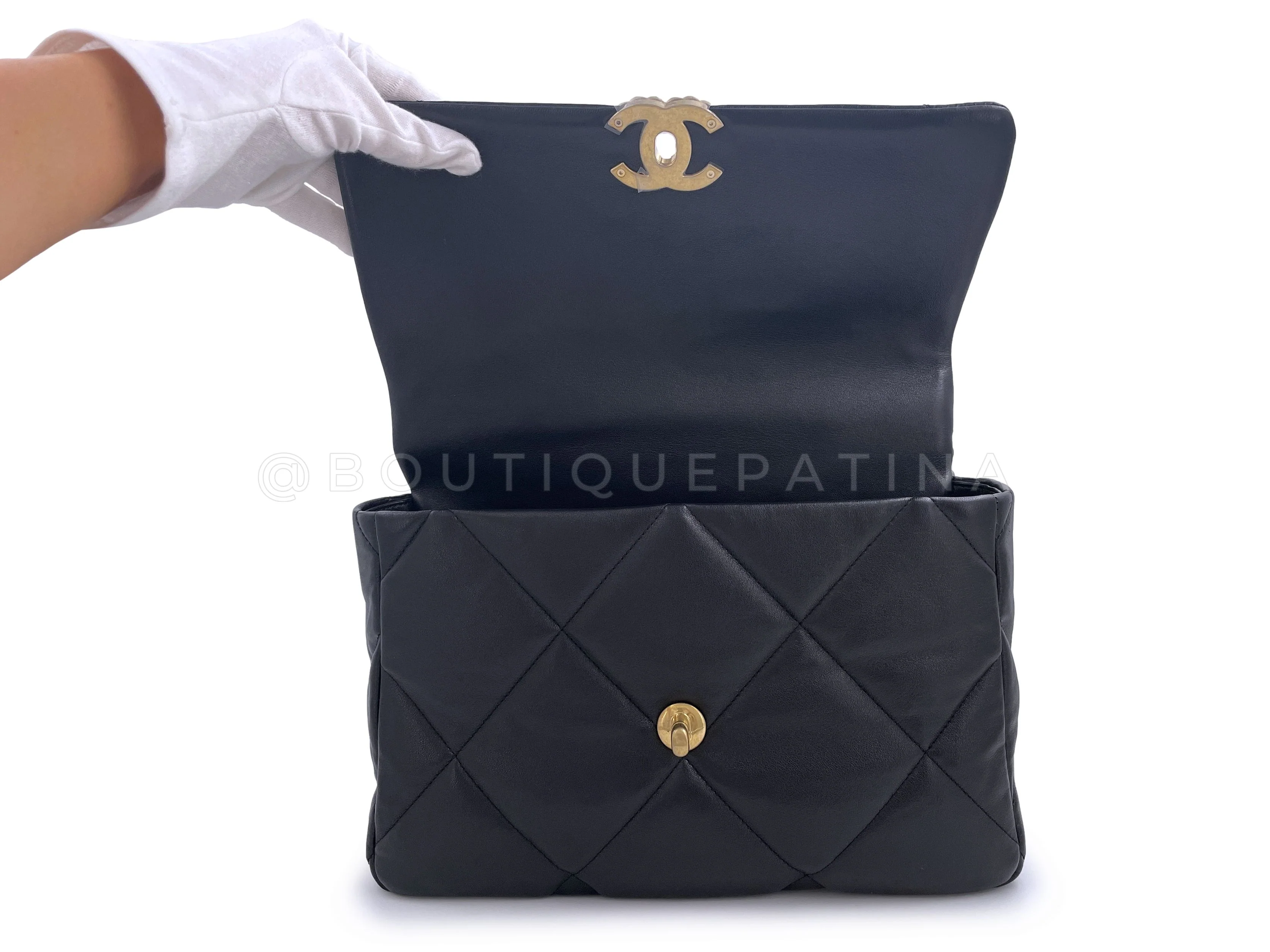 NIB 21C Chanel 19 Black Medium Flap Bag - Image 10