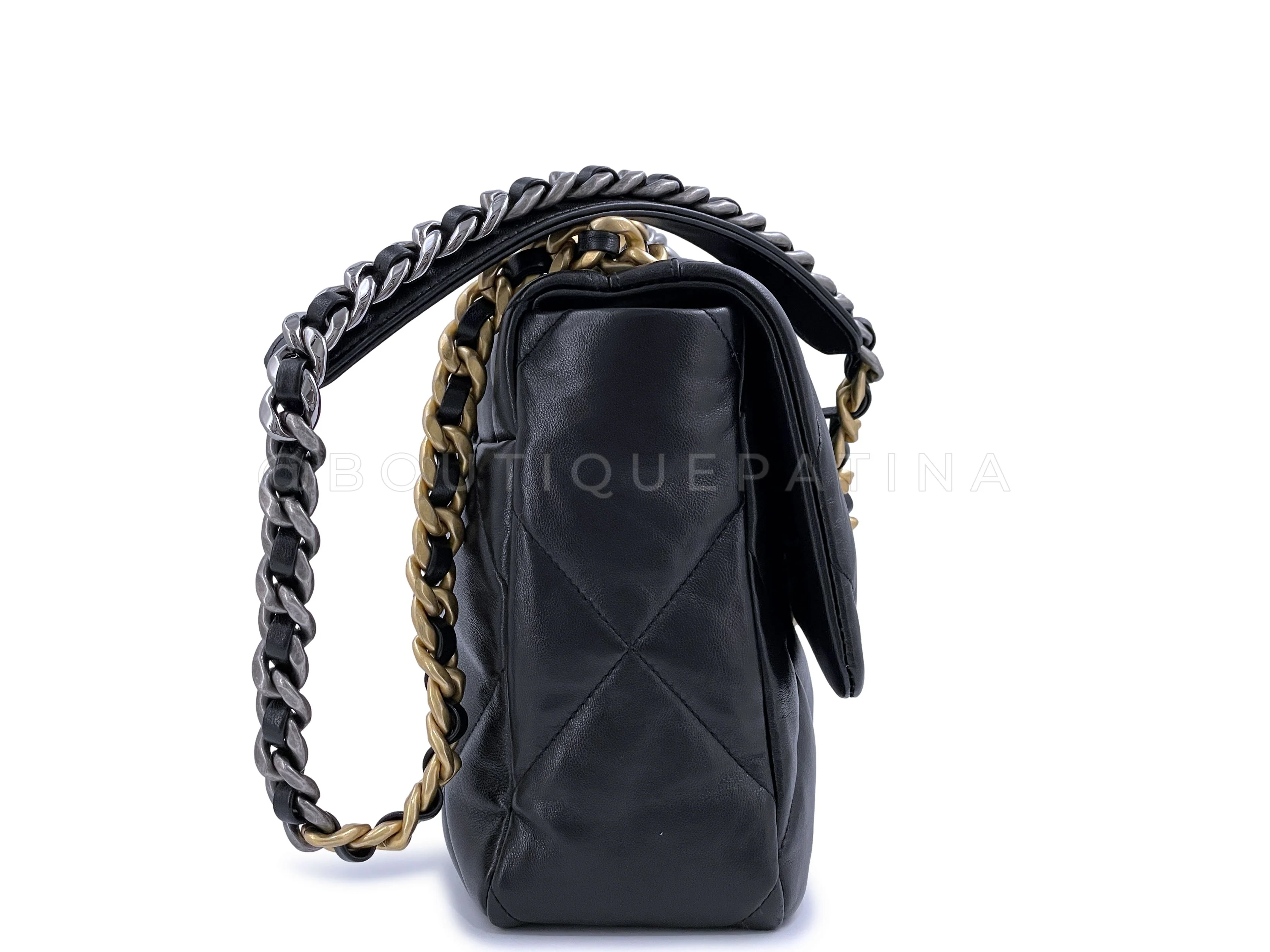 NIB 21C Chanel 19 Black Medium Flap Bag - Image 4