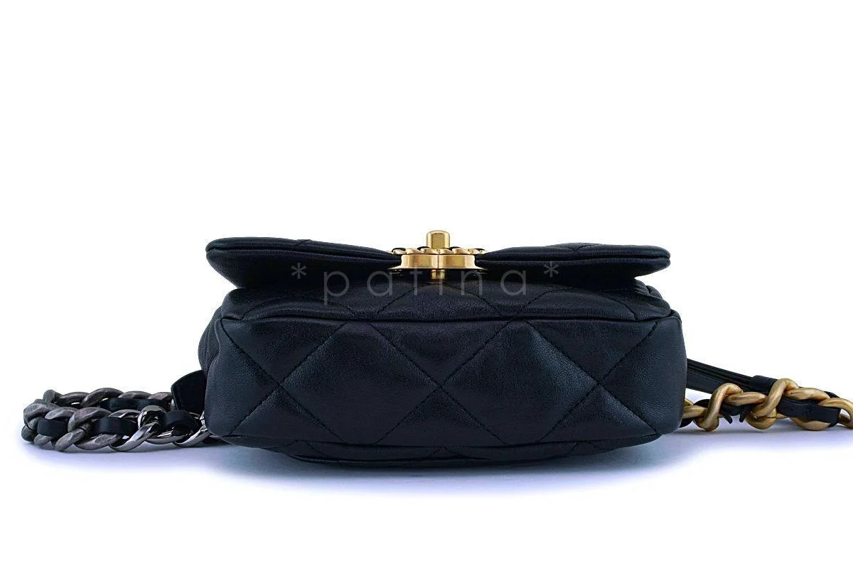 NIB Chanel 20C Black Lambskin Chanel 19 Fanny Pack Belt Bag Limited - Image 5