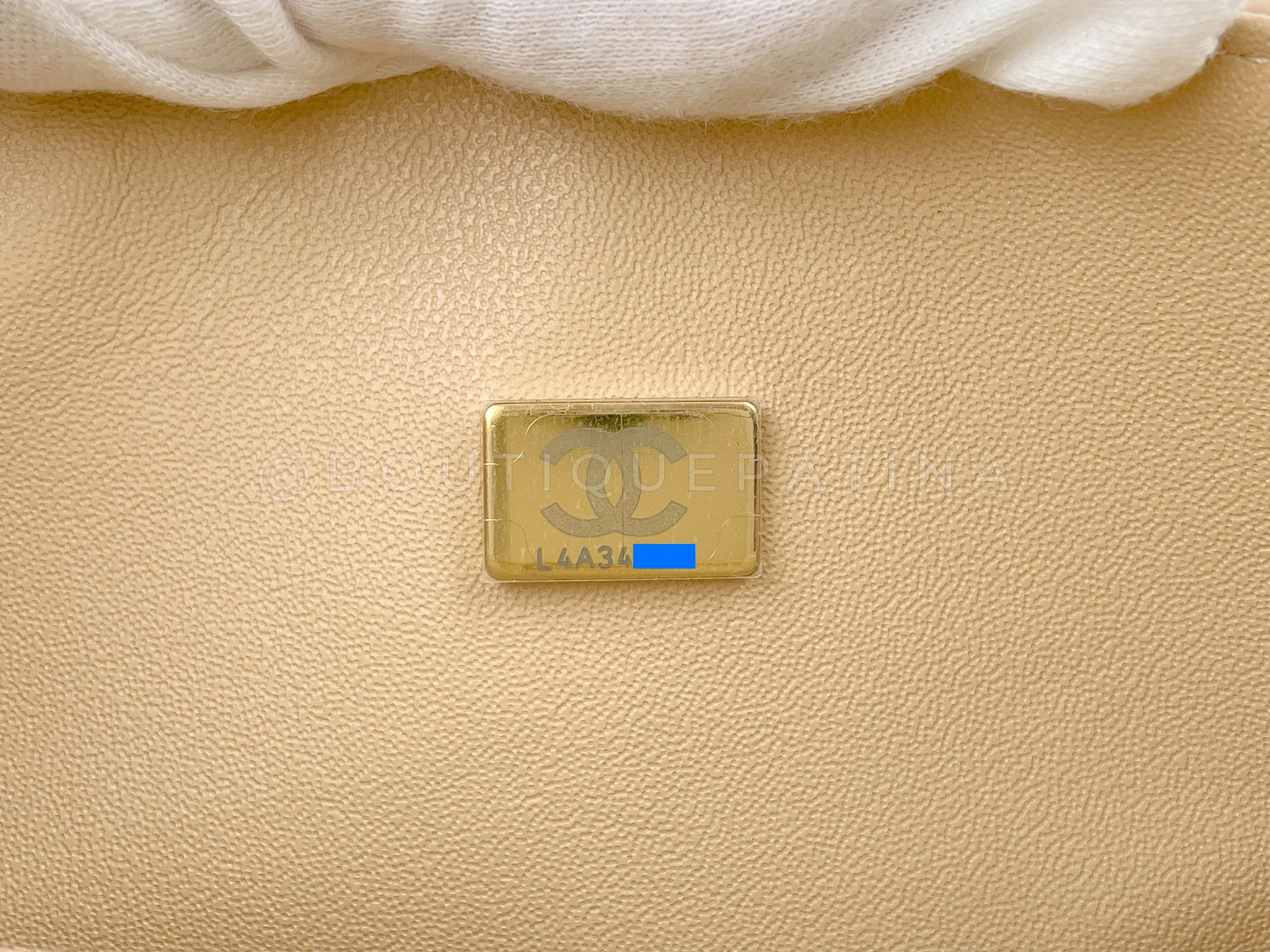 NIB Chanel Beige Caviar Small Classic Double Flap Bag GHW - Image 12