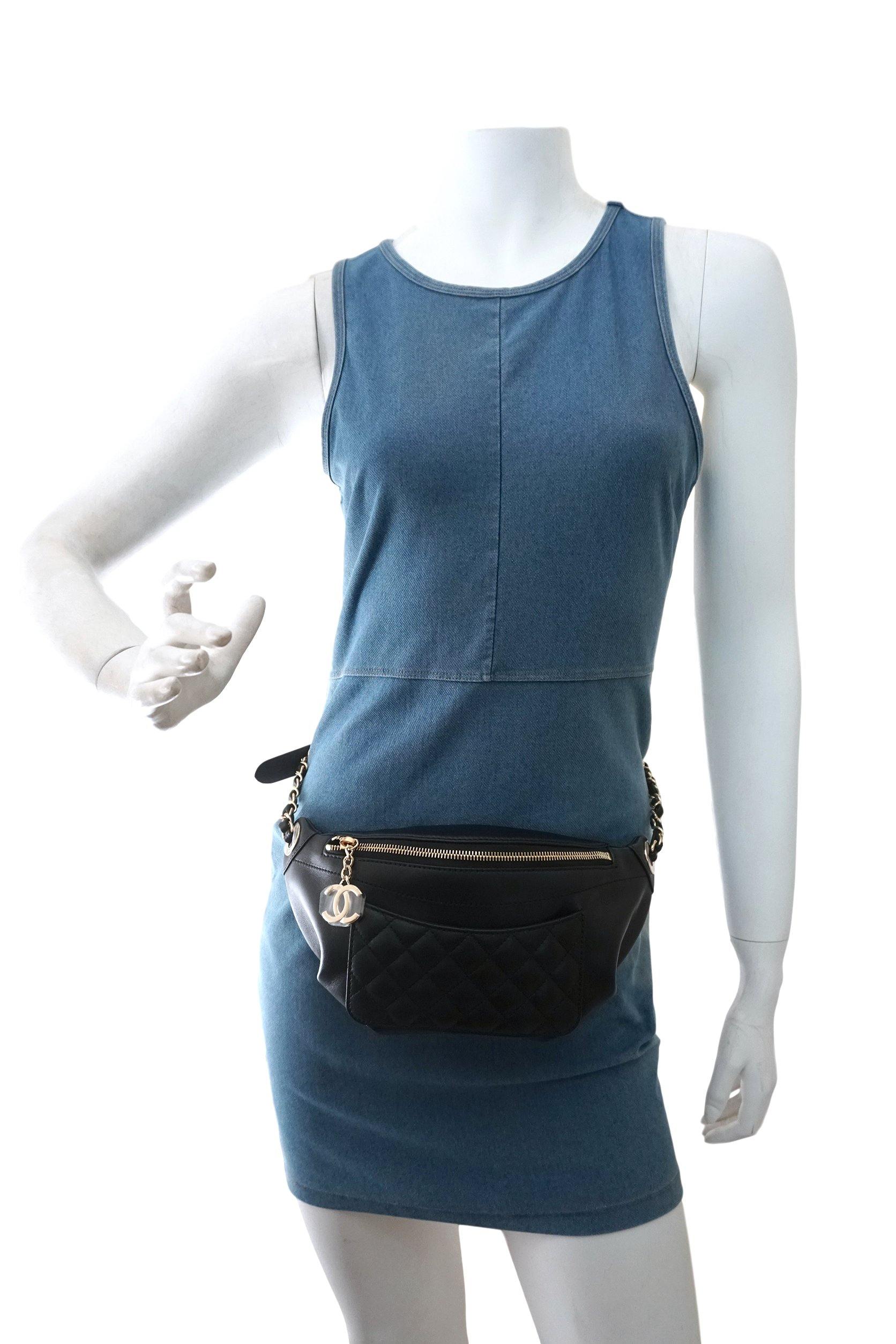 NIB Chanel Black Calfskin "Pocket" Banane Fanny Pack Belt Waist Bag GHW - Image 10