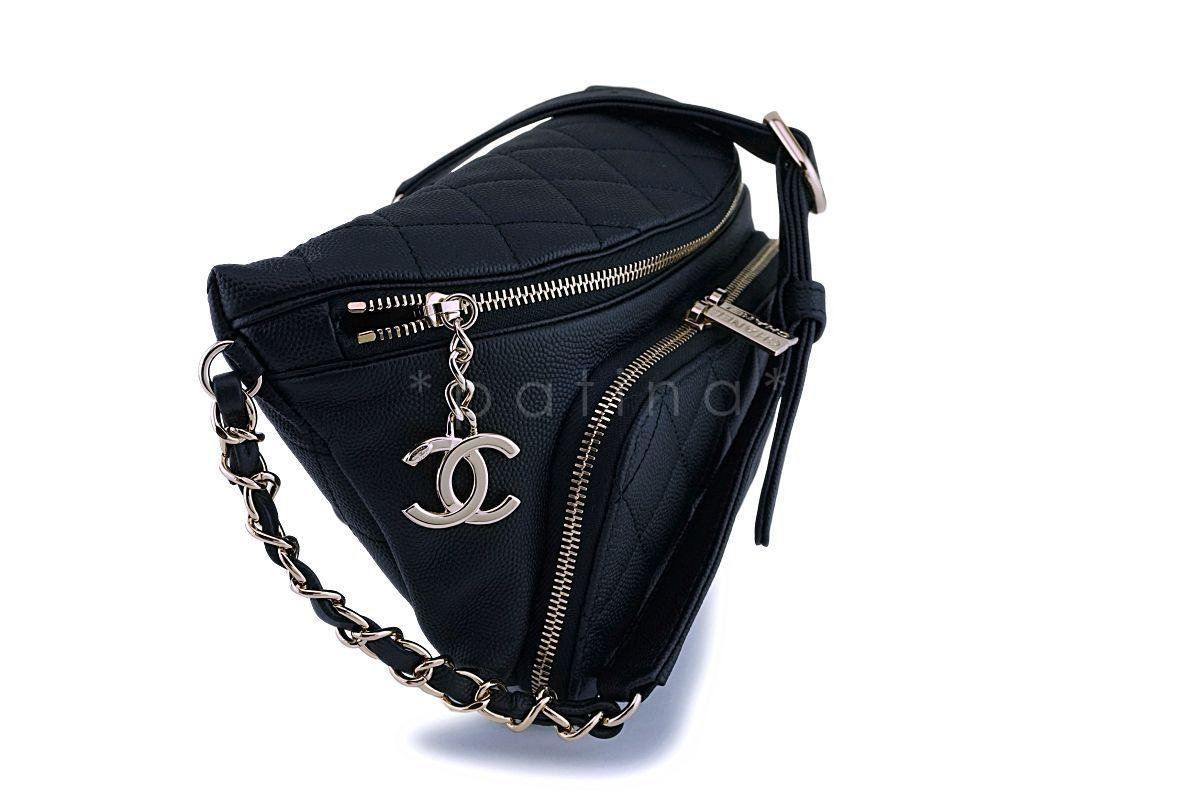 NIB Chanel Black Caviar Business Affinity Fanny Pack Waist Belt Bag GHW - Image 3