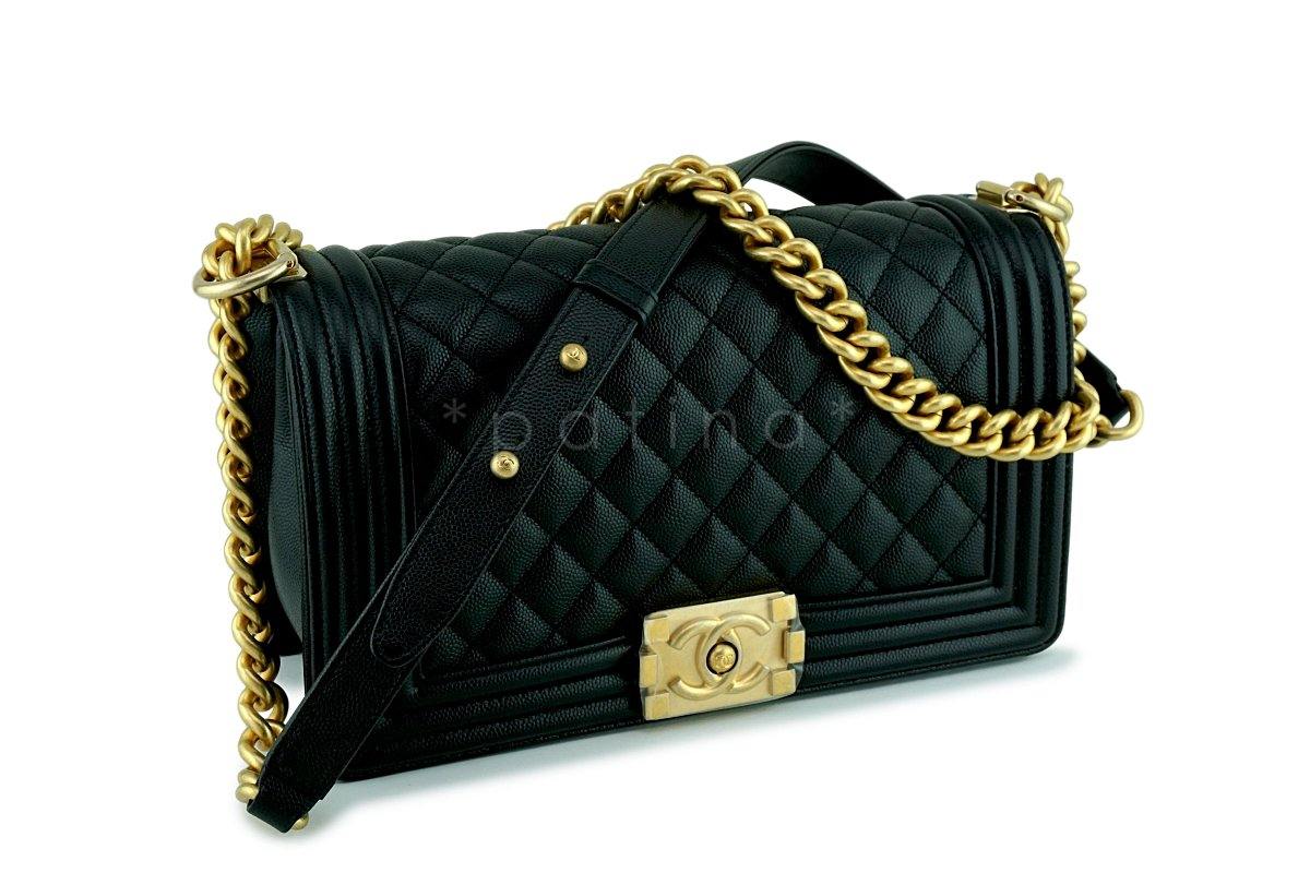 NIB Chanel Black Caviar Classic Medium Boy Flap Bag GHW - Image 2