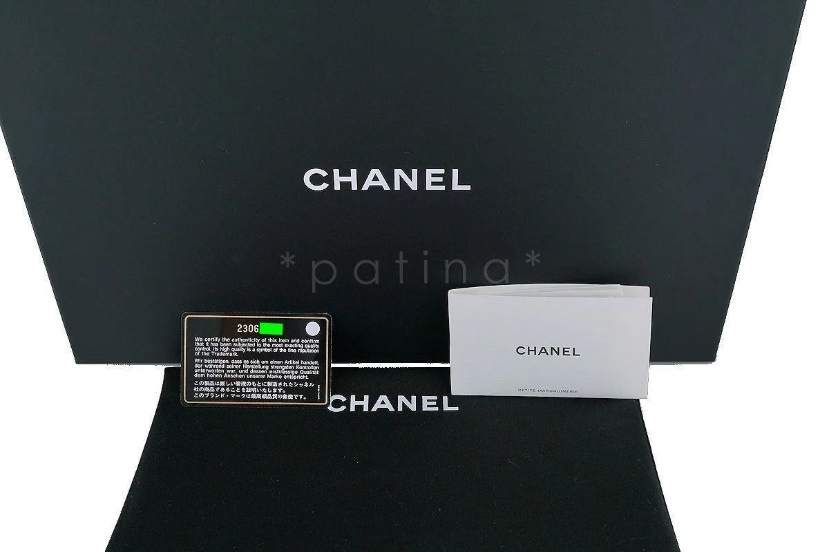 NIB Chanel Black Caviar Classic Quilted Large O Case Clutch Purse Bag GHW - Image 8
