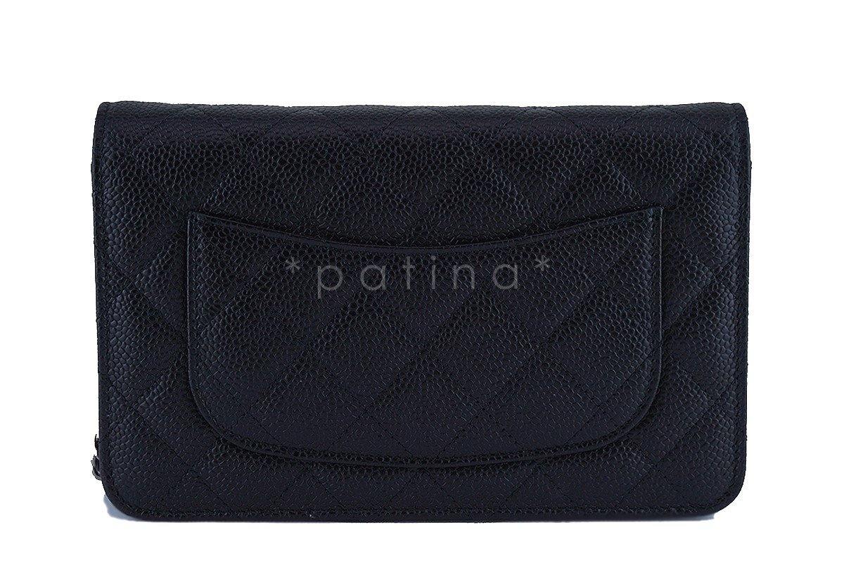NIB Chanel Black Caviar Classic Quilted WOC Wallet on Chain Flap Bag SHW - Image 5