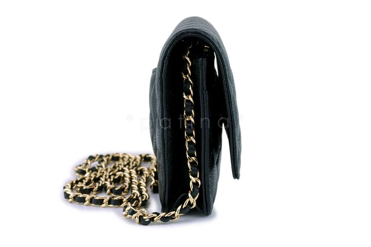 NIB Chanel Black Caviar Classic Wallet on Chain WOC Flap Bag - Image 4