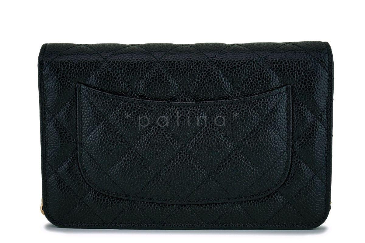 NIB Chanel Black Caviar Classic Wallet on Chain WOC Flap Bag GHW - Image 5