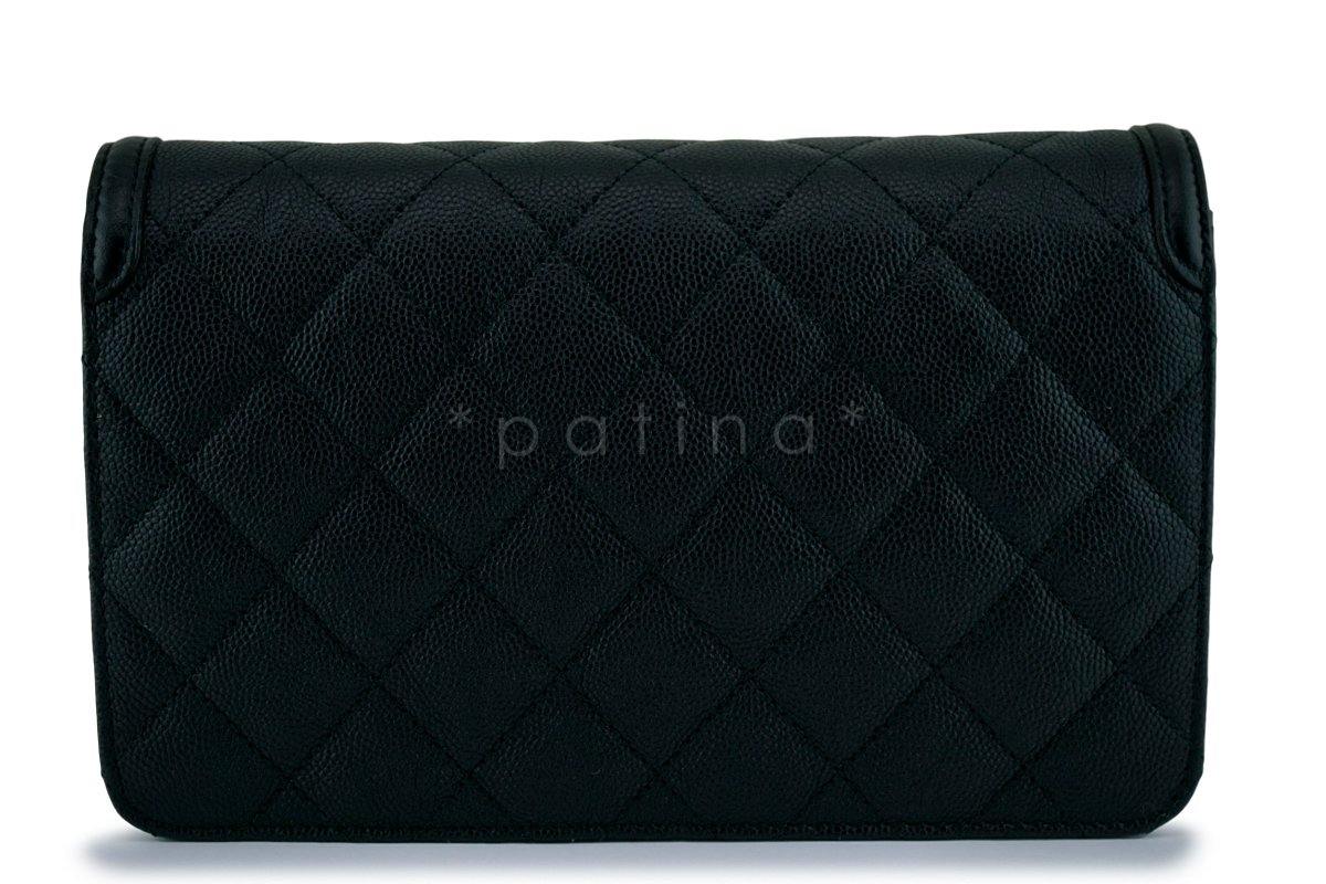 NIB Chanel Black Caviar Filligree WOC Wallet on Chain Flap Bag GHW - Image 5
