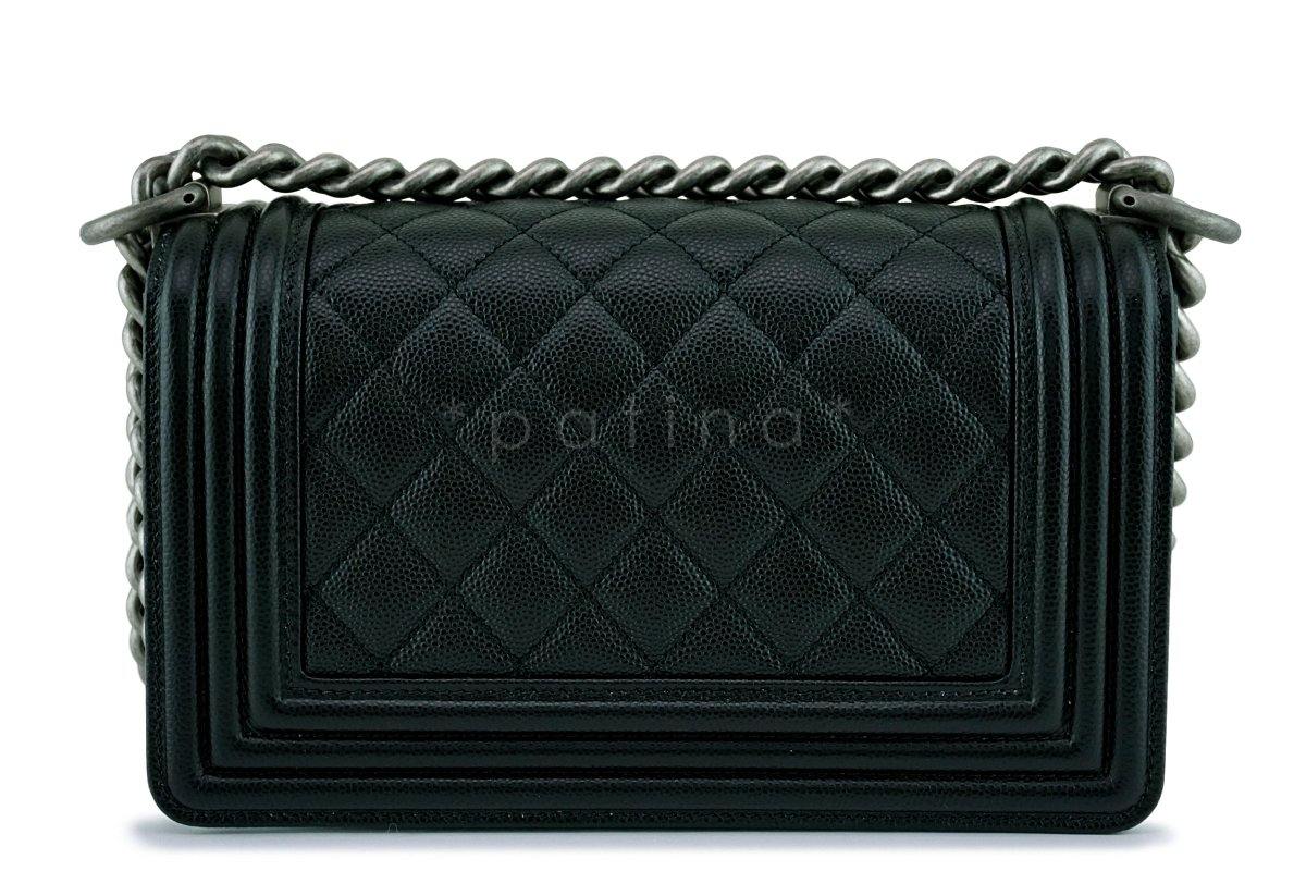 NIB Chanel Black Caviar Small Boy Classic Flap Bag RHW 88Z - Image 5
