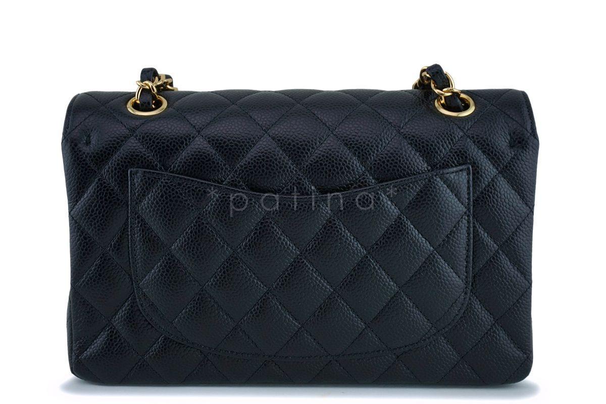 NIB Chanel Black Caviar Small Classic Double Flap Bag GHW - Image 5