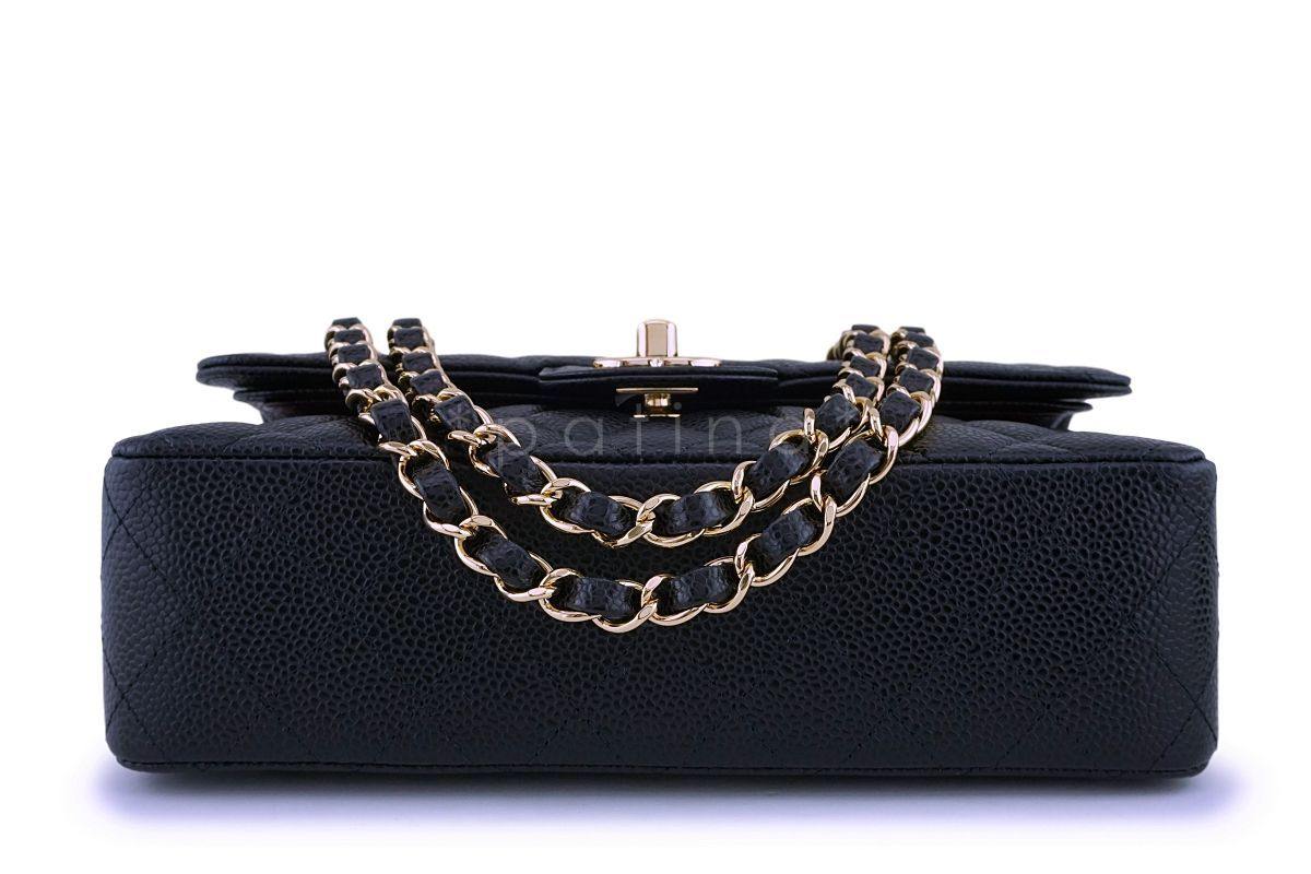 NIB Chanel Black Caviar Small Classic Double Flap Bag GHW - Image 6
