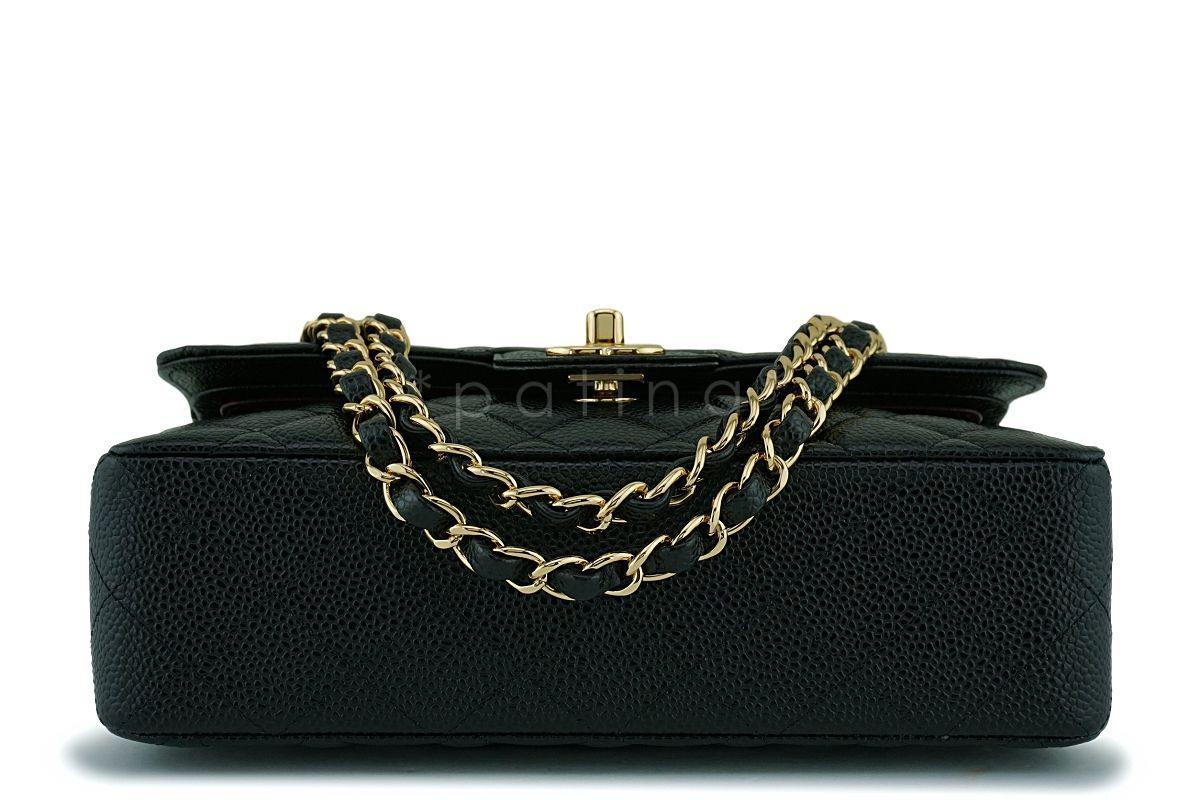 NIB Chanel Black Caviar Small Classic Double Flap Bag GHW - Image 5