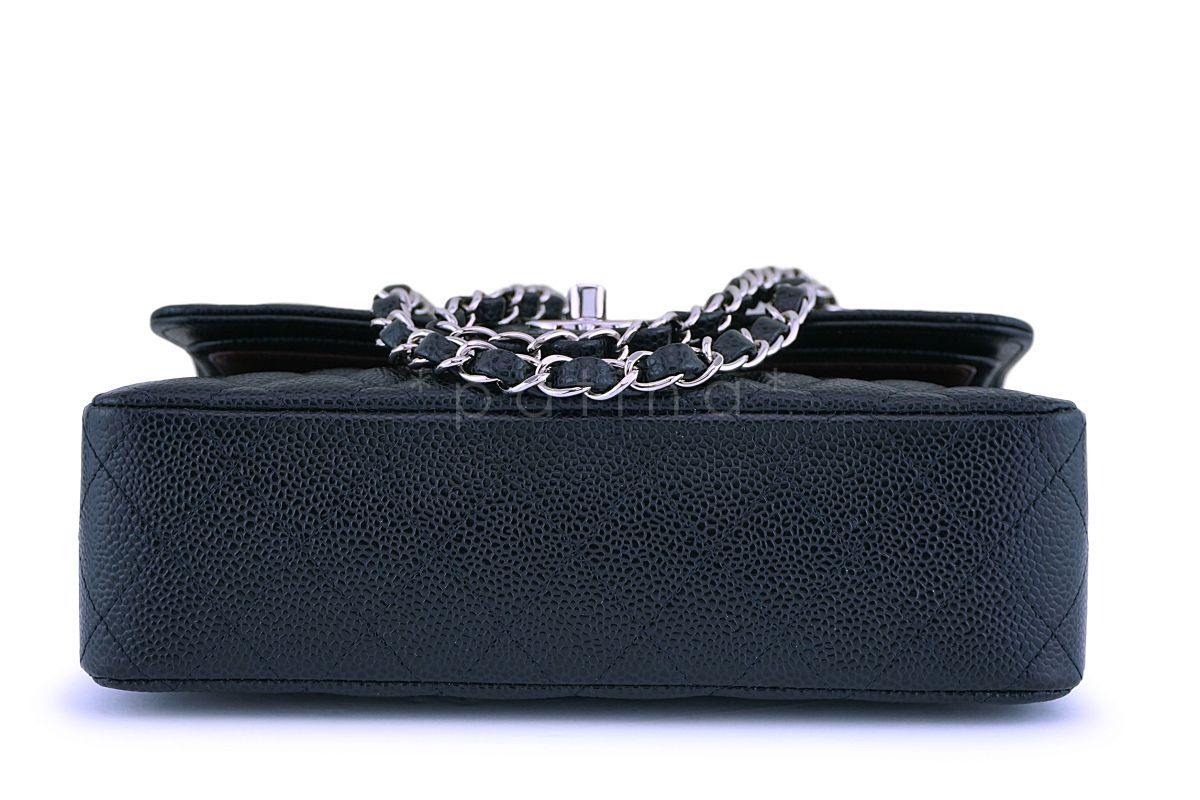 NIB Chanel Black Caviar Small Classic Double Flap Bag SHW - Image 5