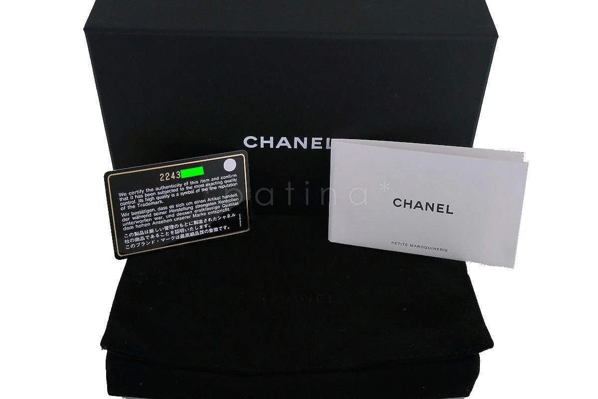 NIB Chanel Black Chevron Compact Zip Around Small Card Wallet Case - Image 8