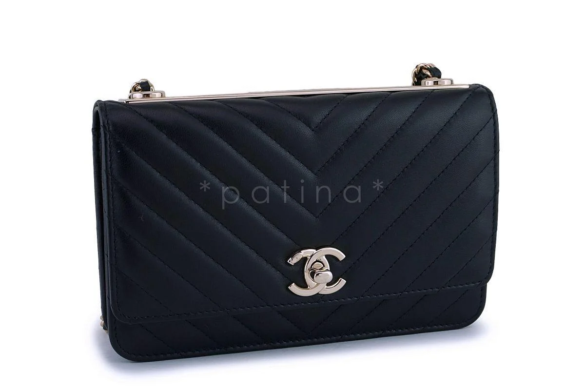 NIB Chanel Black Classic Trendy CC Wallet on Chain WOC Mini Flap Bag GHW M7N - Image 3