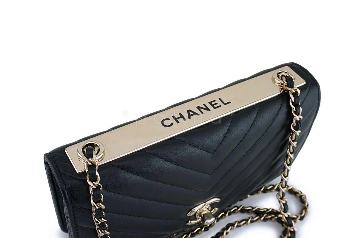 NIB Chanel Black Classic Trendy CC Wallet on Chain WOC Mini Flap Bag GHW M7N - Image 8
