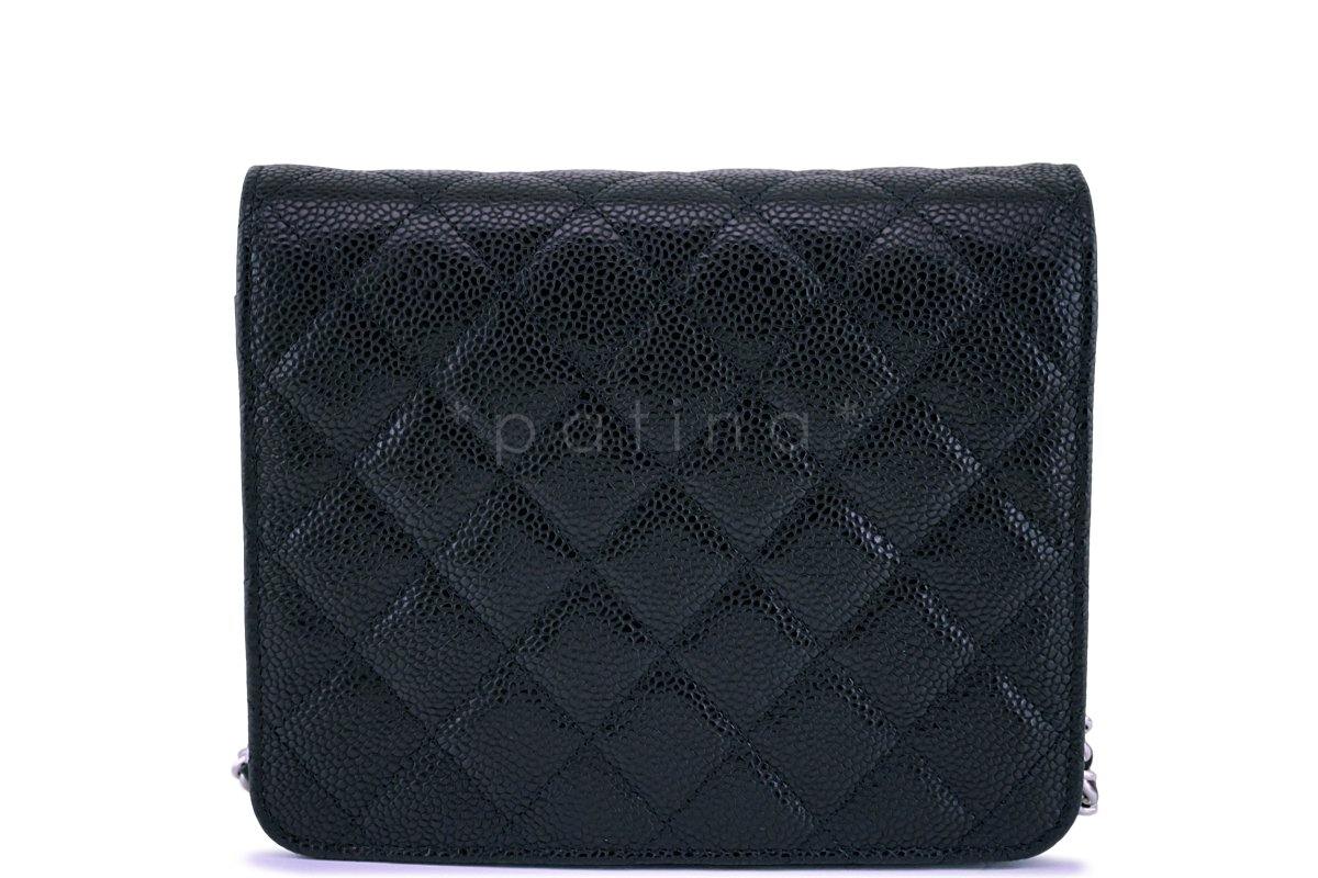 NIB Chanel Caviar Black Classic Square WOC Wallet on Chain Flap Bag - Image 5