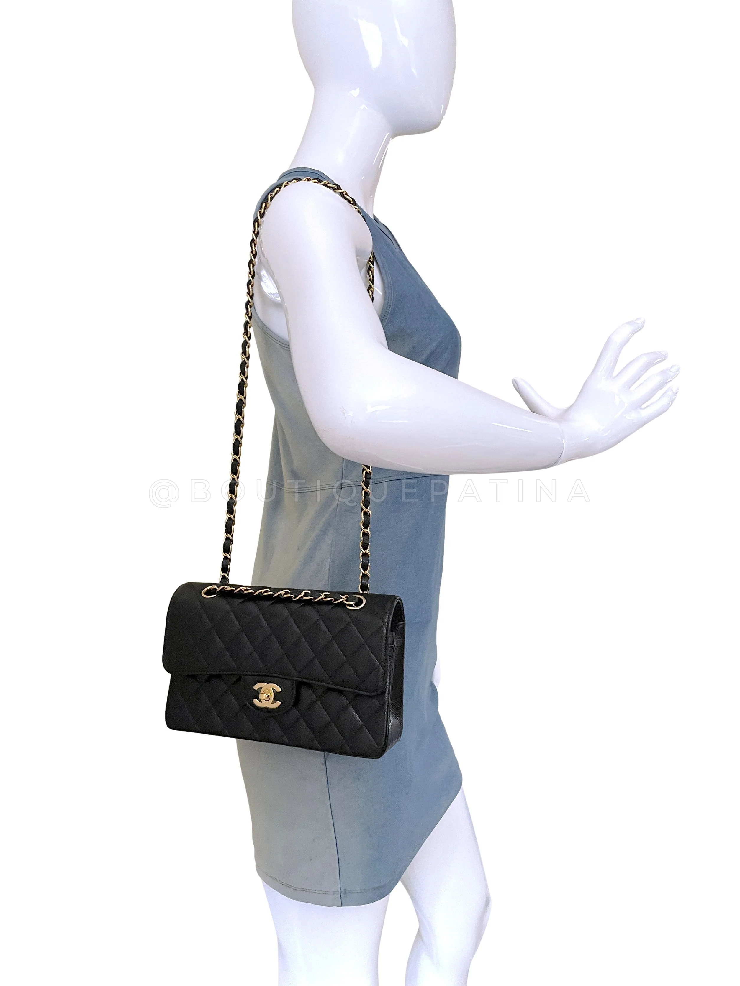 NIB Chanel Small Caviar Classic Double Flap Bag Black GHW - Image 15