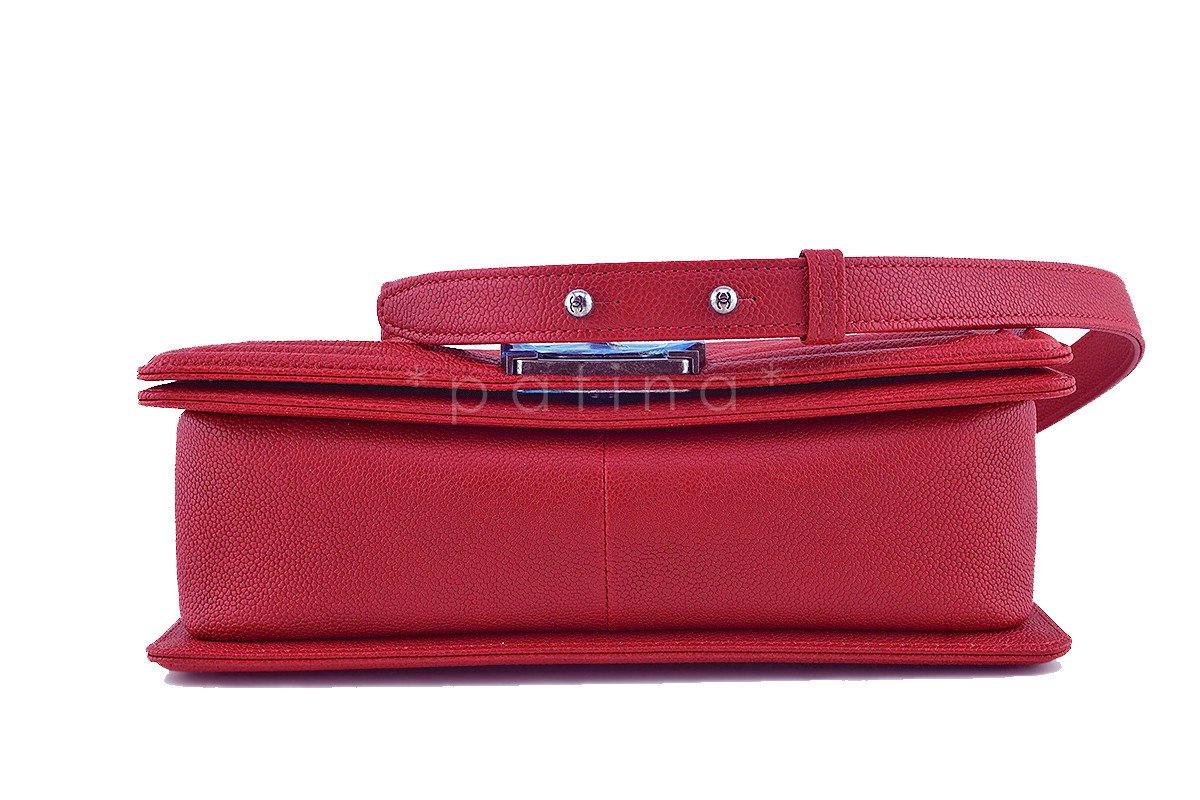 NWT 16A Chanel Red Caviar Boy Classic Flap, Medium Bag - Image 5