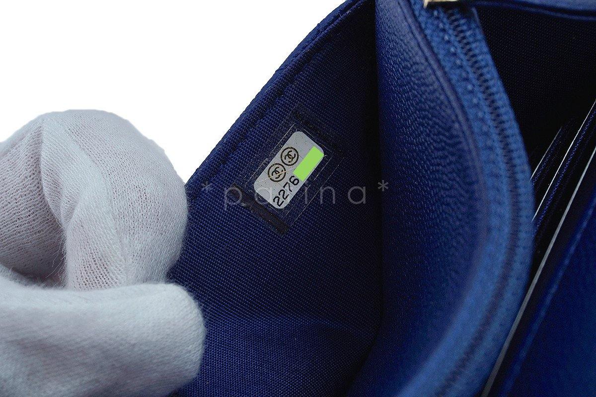 NWT 16B Chanel Caviar Blue Boy Classic Quilted WOC Wallet on Chain Flap Bag - Image 11