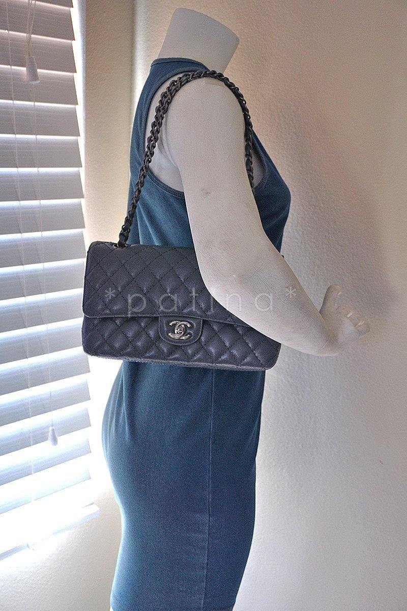 NWT 16B Chanel Gray Caviar Medium Classic 2.55 Double Flap Bag - Image 14