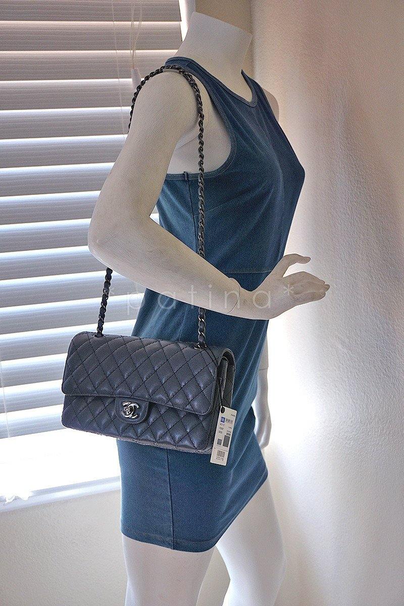 NWT 16B Chanel Gray Caviar Medium Classic 2.55 Double Flap Bag - Image 15