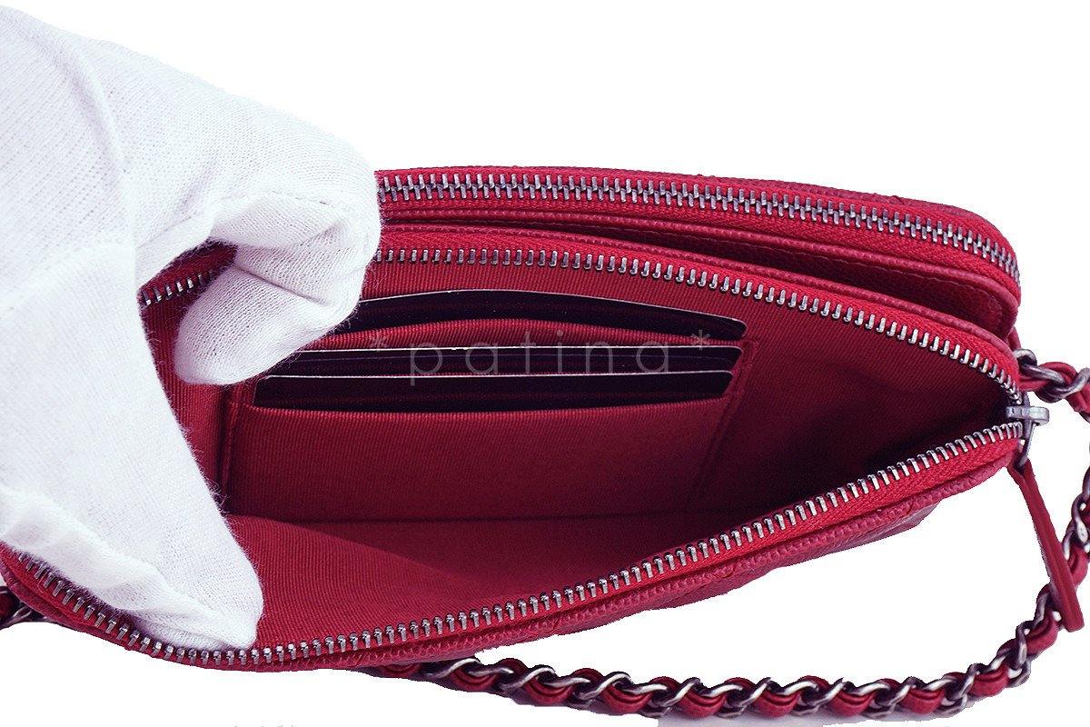 NWT 16B Chanel Red Caviar Mini Camera Case Wallet on Chain WOC Bag - Image 8