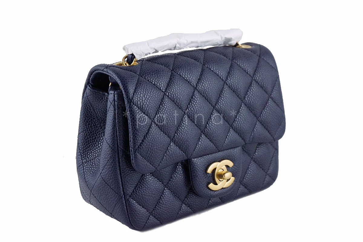 NWT 16C Chanel Navy Caviar Square Mini 2.55 Classic Flap Bag - Image 2