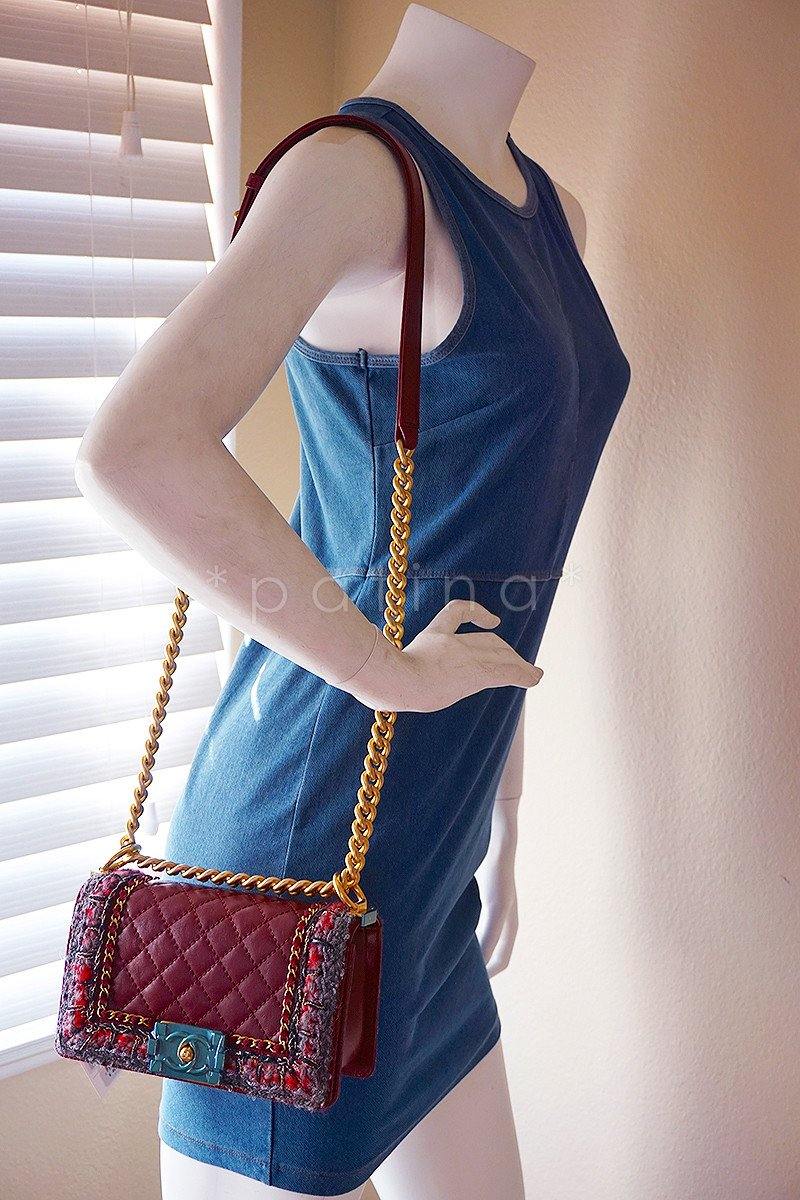 NWT 16K Chanel Red Le Boy Jacket Classic Flap, Small Lambskin Bag - Image 14