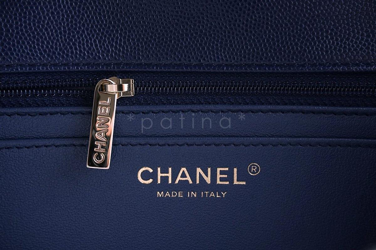 NWT 17B Chanel Navy Blue Classic Quilted Mini 2.55 Flap Bag GHW - Image 10