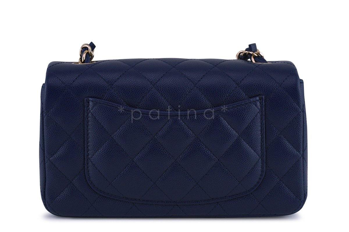 NWT 17B Chanel Navy Blue Classic Quilted Mini 2.55 Flap Bag GHW - Image 5
