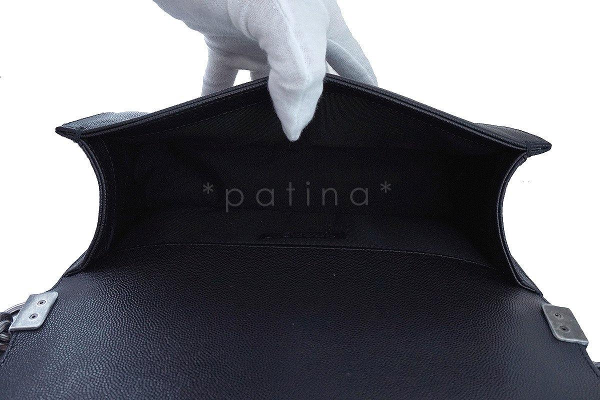 NWT 17P Chanel Black Le Boy Classic Flap, Medium Caviar Bag - Image 10